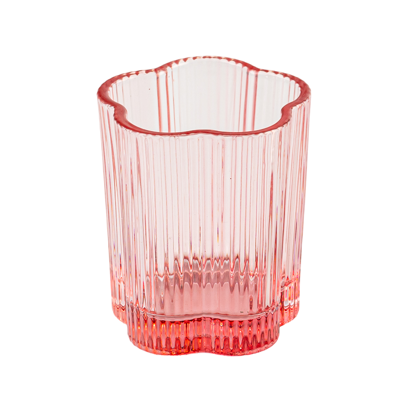 home decor 5oz pink glass candle votive