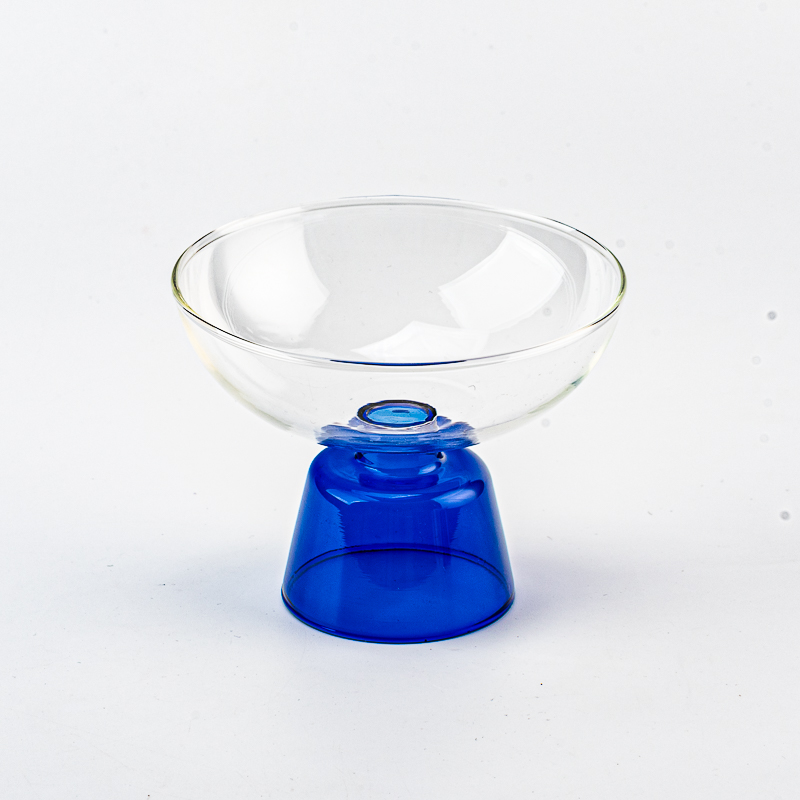 cơ sở màu xanh borosilicate thủy tinh nến