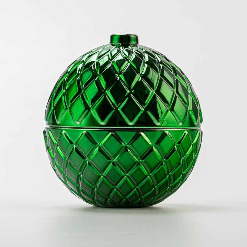 Décoration de vacances Couleur verte en verre de bougie Boule de récipient