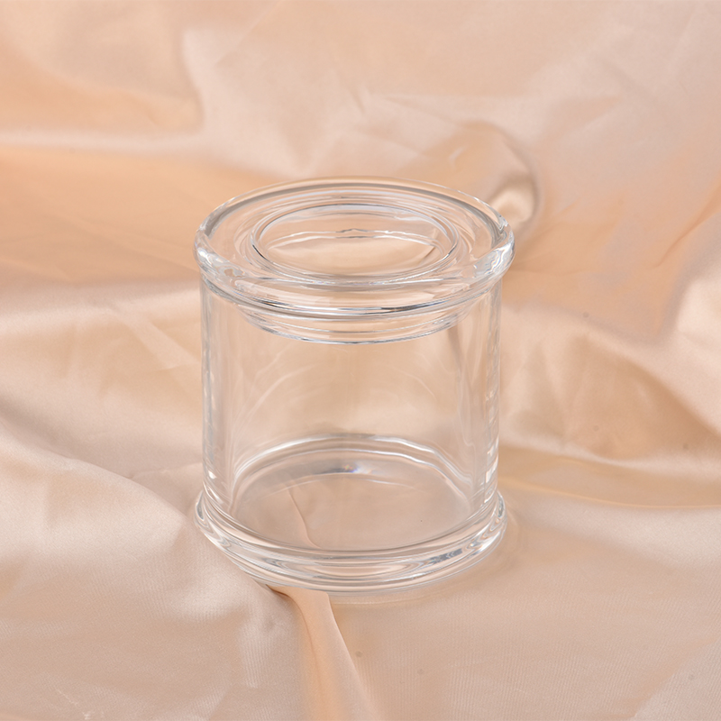 Vergés de bougie en verre simple en gros avec couvercles