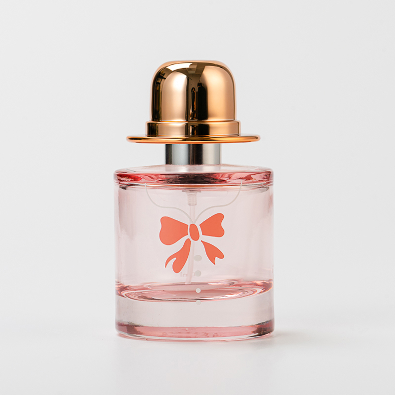 Engros 30 ml hjemmeinnredning rosa glass parfymeflaske med hathette