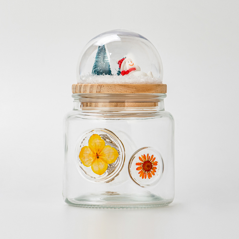 Kerzenbehälter aus Glas für Zuhause mit Kuppeldeckel