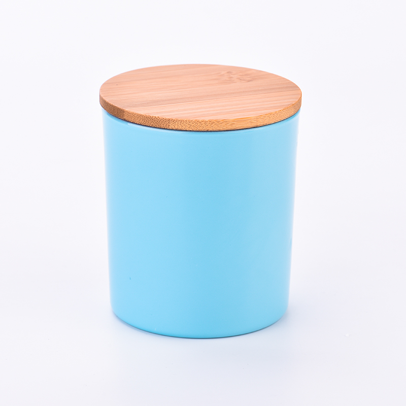 Venta caliente tarro de vela de vidrio de color azul de 8 oz