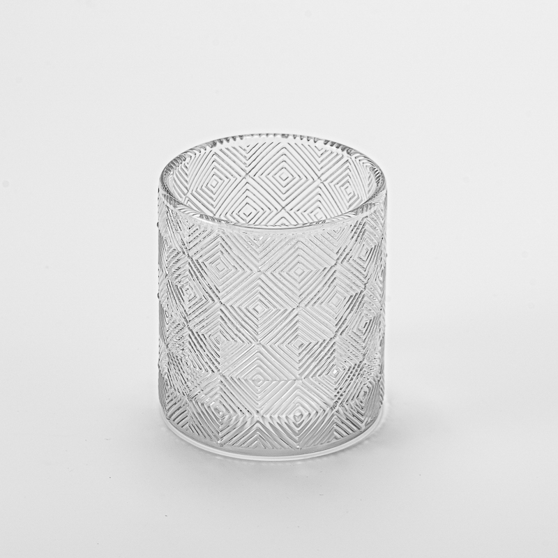 Emboss Surface Cylinder Glass Jar Empty Candle Jar for Candle Packaging - COPY - daqwut - COPY - v48w2u