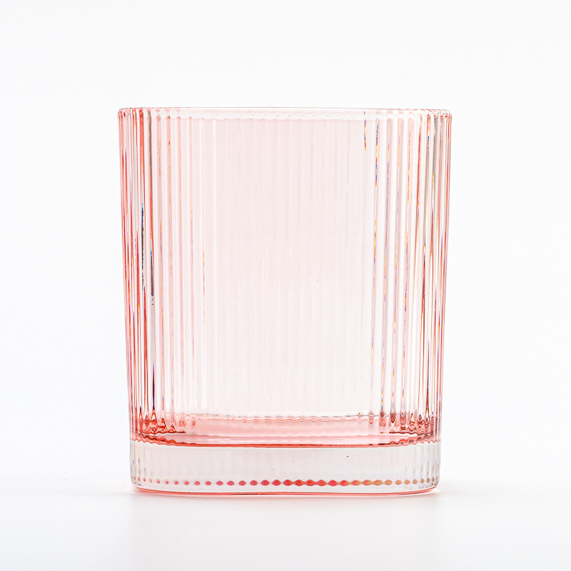 Cearnóg mórdhíola Cruth Stripe Soitheach Coinnle Gloine le Lá Vailintín