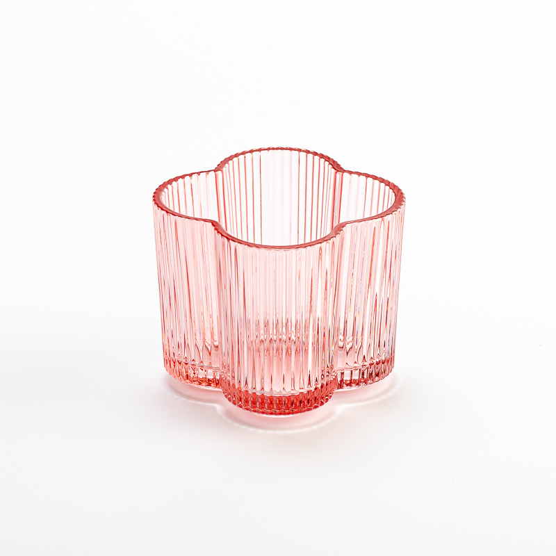 bytový dekor ružový kvet sklenený svietnik