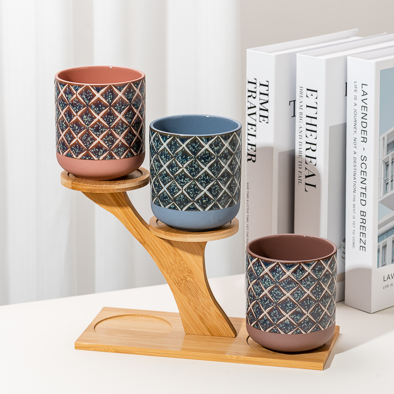 Velkoobchod 480 ml Módní styl Prázdná keramická nádoba na svíčku s kulatým dnem na nalévání vosku