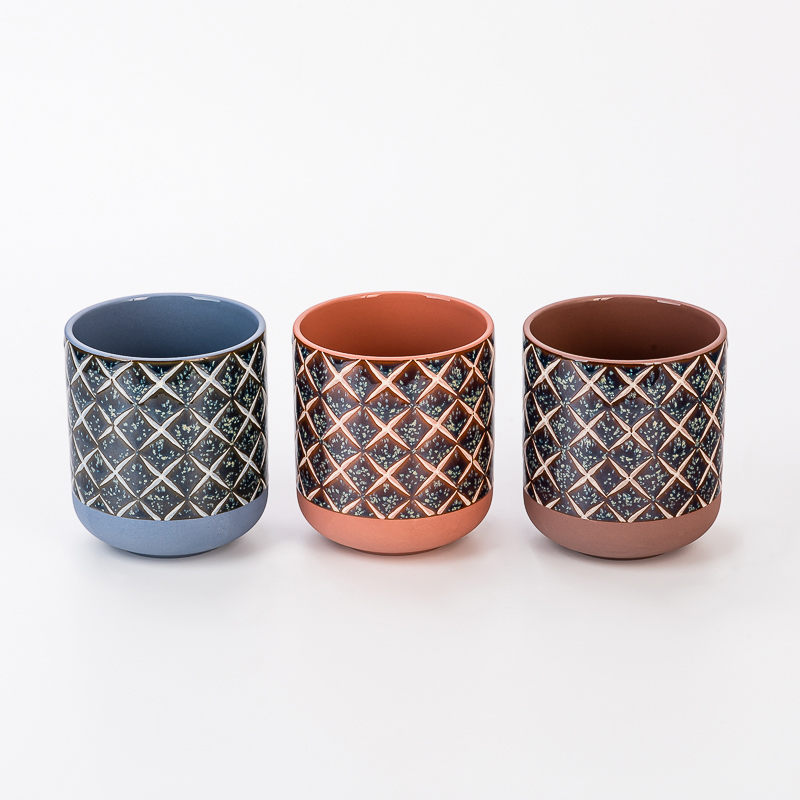 Wholesale 480ml Customized Unique Luxury Empty Ceramic Candle Jar