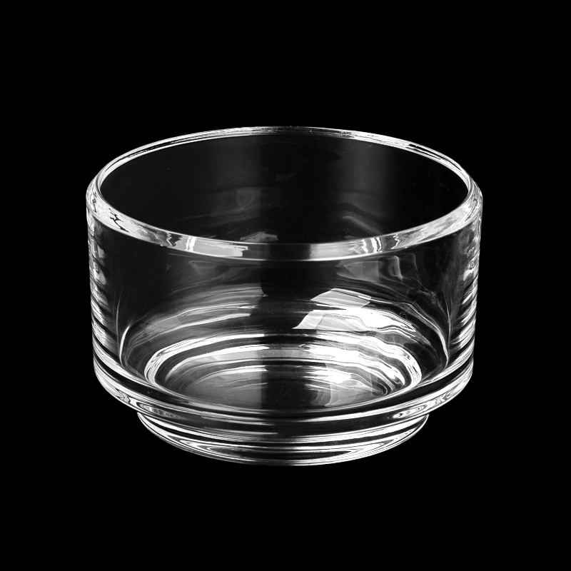 Stand 15oz clear glass candle holder candle bowl thick wall