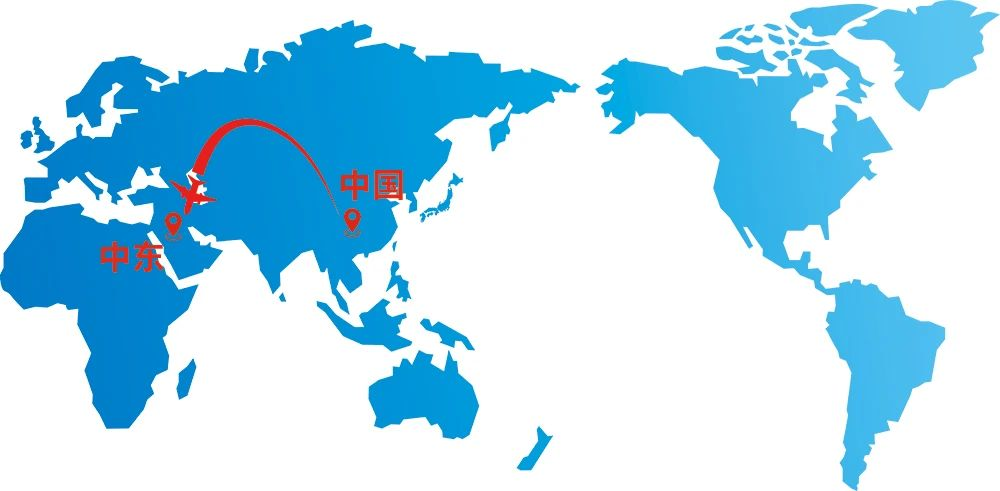 Luftfrachtlinie von China in den Nahen Osten