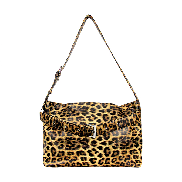 14 inch Black and Yellow Crossbody Bag with Zipper Pocket