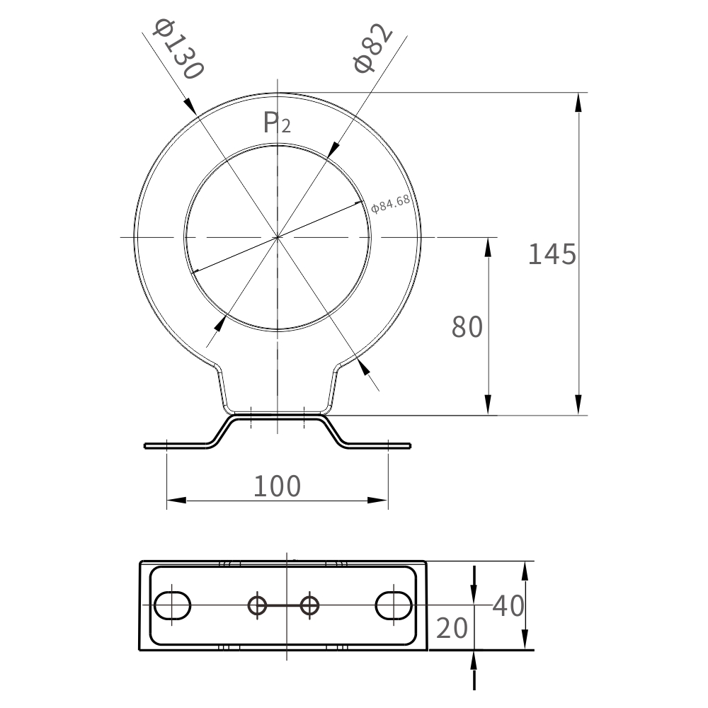 LZCT-φ82/130*H ข้อมูลจำเพาะและขนาดหม้อแปลงไฟฟ้าปัจจุบัน