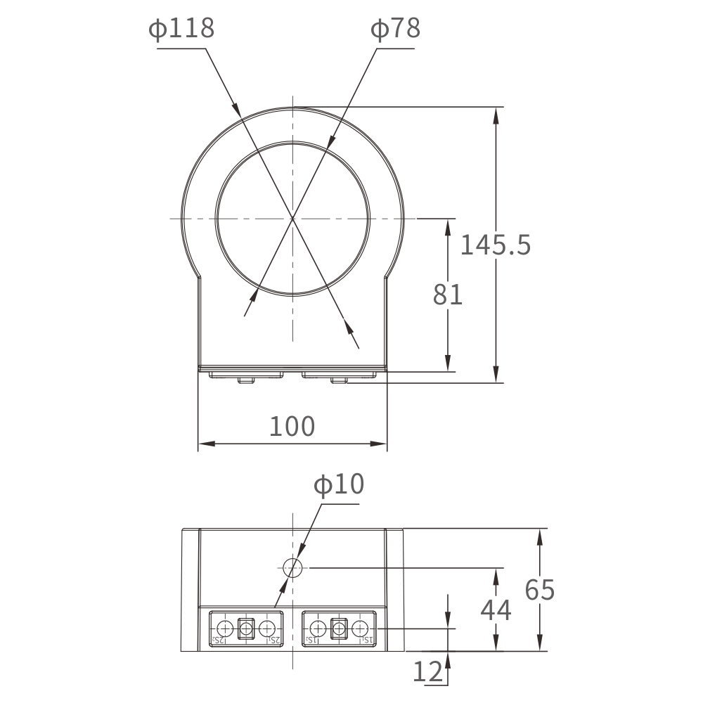 LZCT-φ78/φ118*65 Especificaciones y dimensiones del transformador de corriente