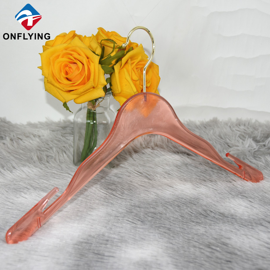 Solid Red Luxury Clothes Plastic Clear Dress Hanger Factory Supplier