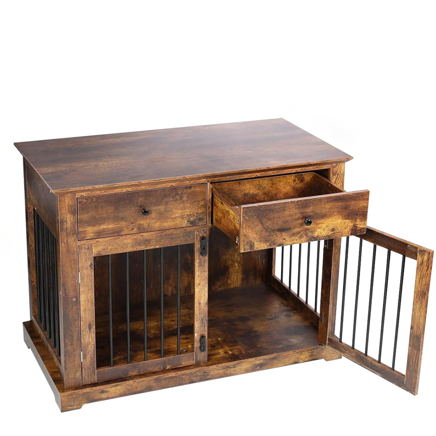Wholesale Large Dog Crate Furniture, Wooden Dog Kennel, Pet Cage Dog House Indoor
