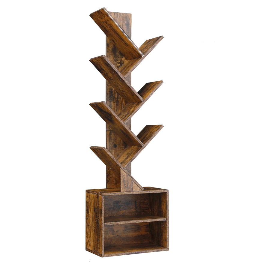 Wholesale Tree Bookshelf Floor Standing Bookcase, Wood Book Storage Rack