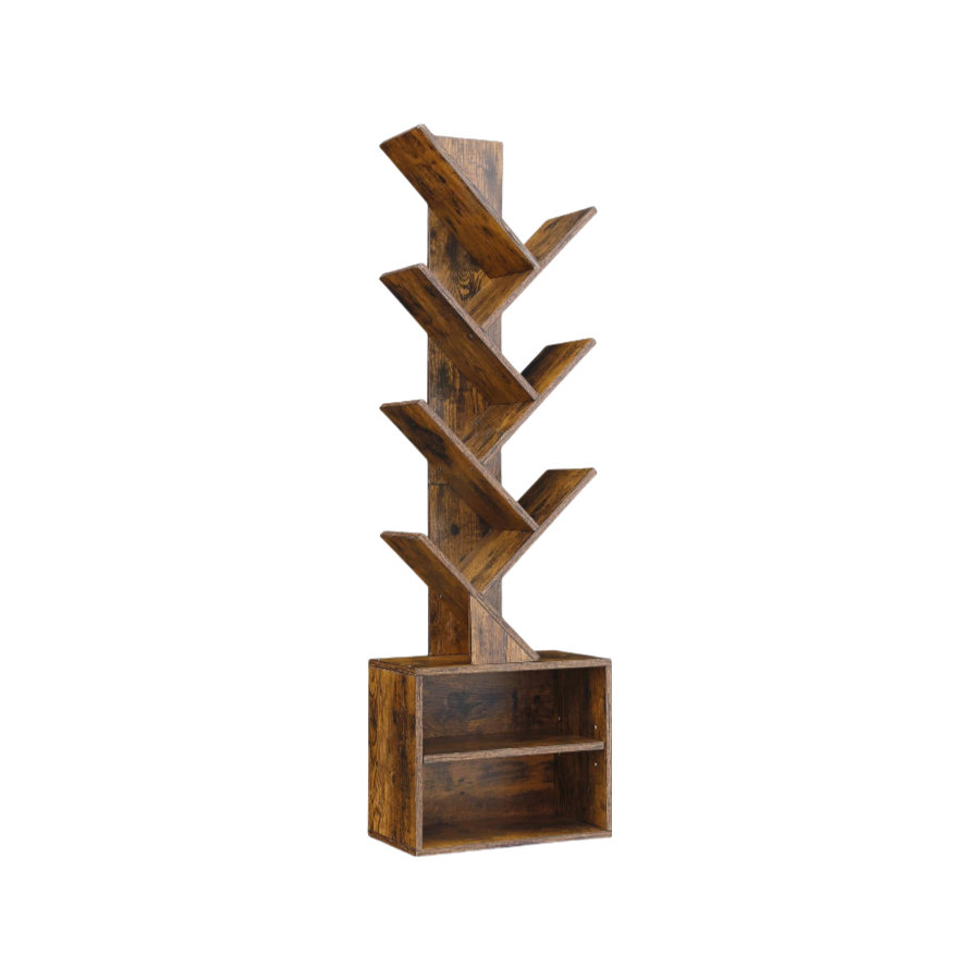 Wholesale Tree Bookshelf Floor Standing Bookcase, Wood Book Storage Rack