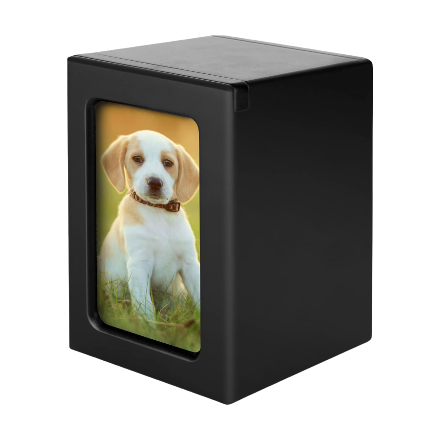 Urne commémorative pour animaux de compagnie en bois personnalisé avec cadre photo - Ashes de chien personnalisés Urne