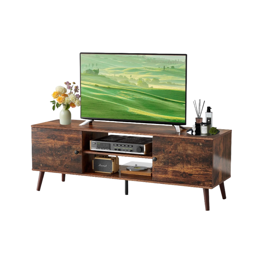 Tépard de télévision en gros avec armoire de rangement, table de console multimédia, meubles de télévision en bois