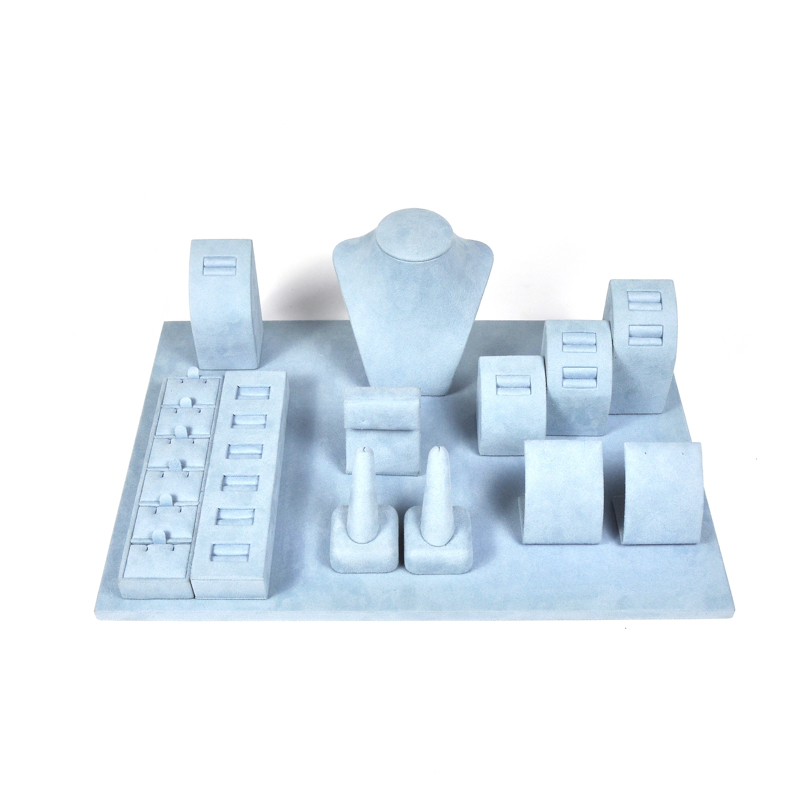 wooden jewelry display set jewelry store counter display props ring display stands microfiber jewellery display props