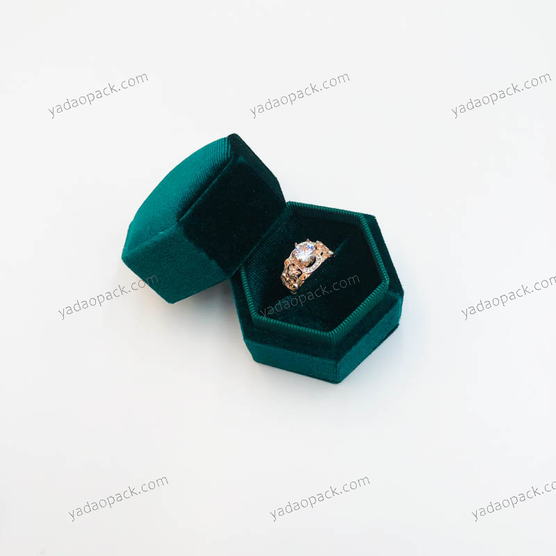Multi functional custom new design hexagonal jewelry velvet flannel packaging box