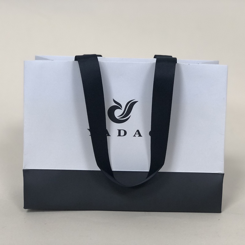 Yadao CMYK printing paper bag custom logo bag ribbon handle bag gift packaging bag