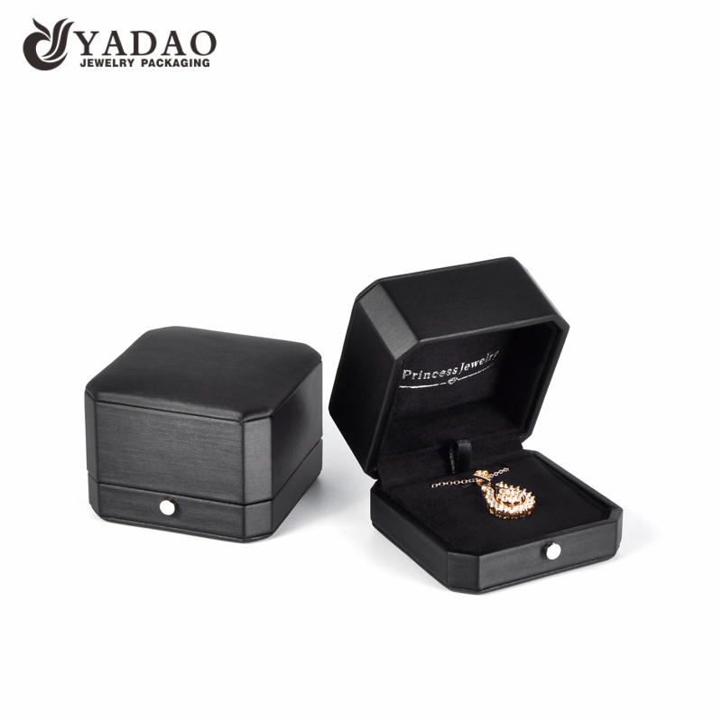 FANAI elegant black luxury leather diamond ring necklace bracelet box