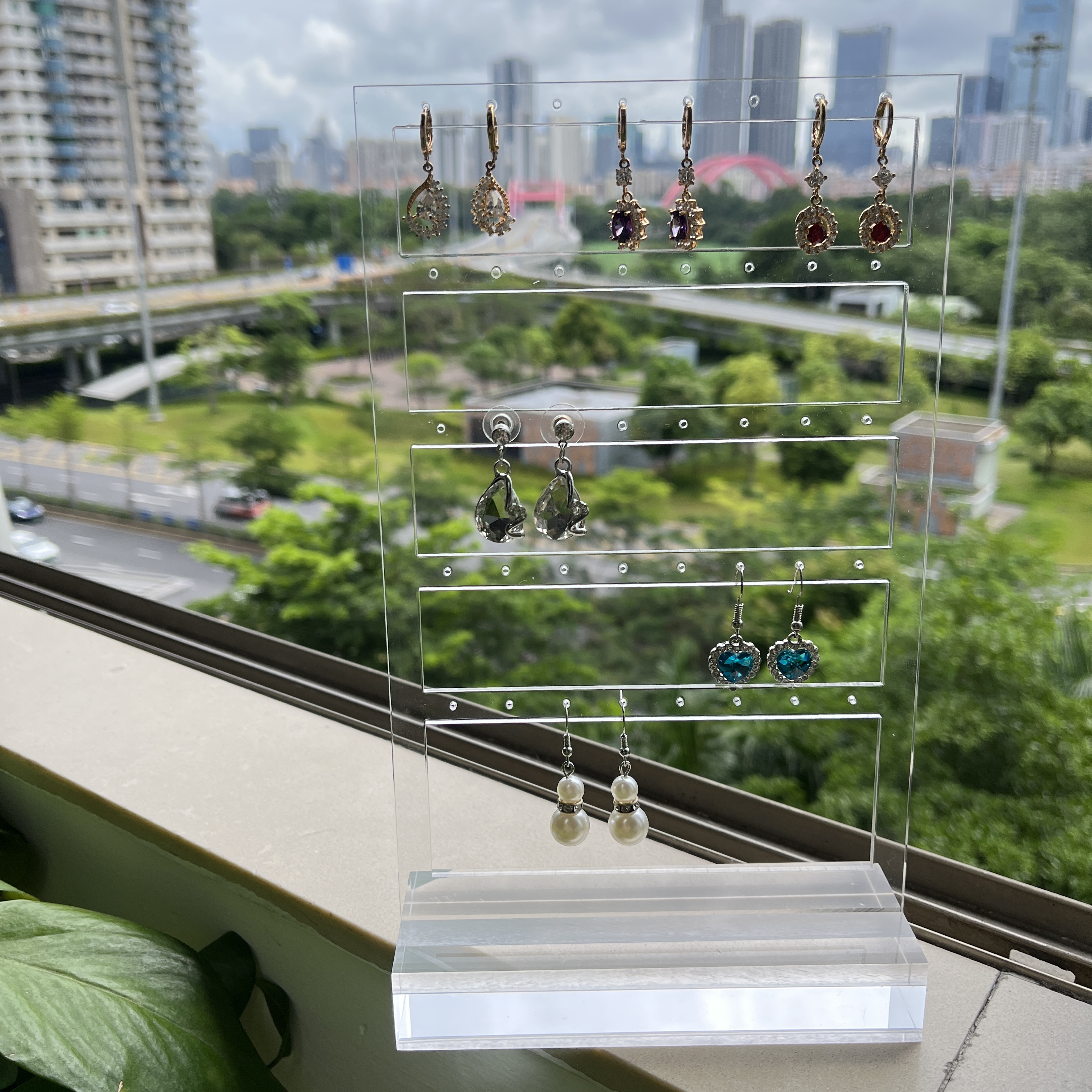 Perspex acrylic earrings hoops display storage stand organizer