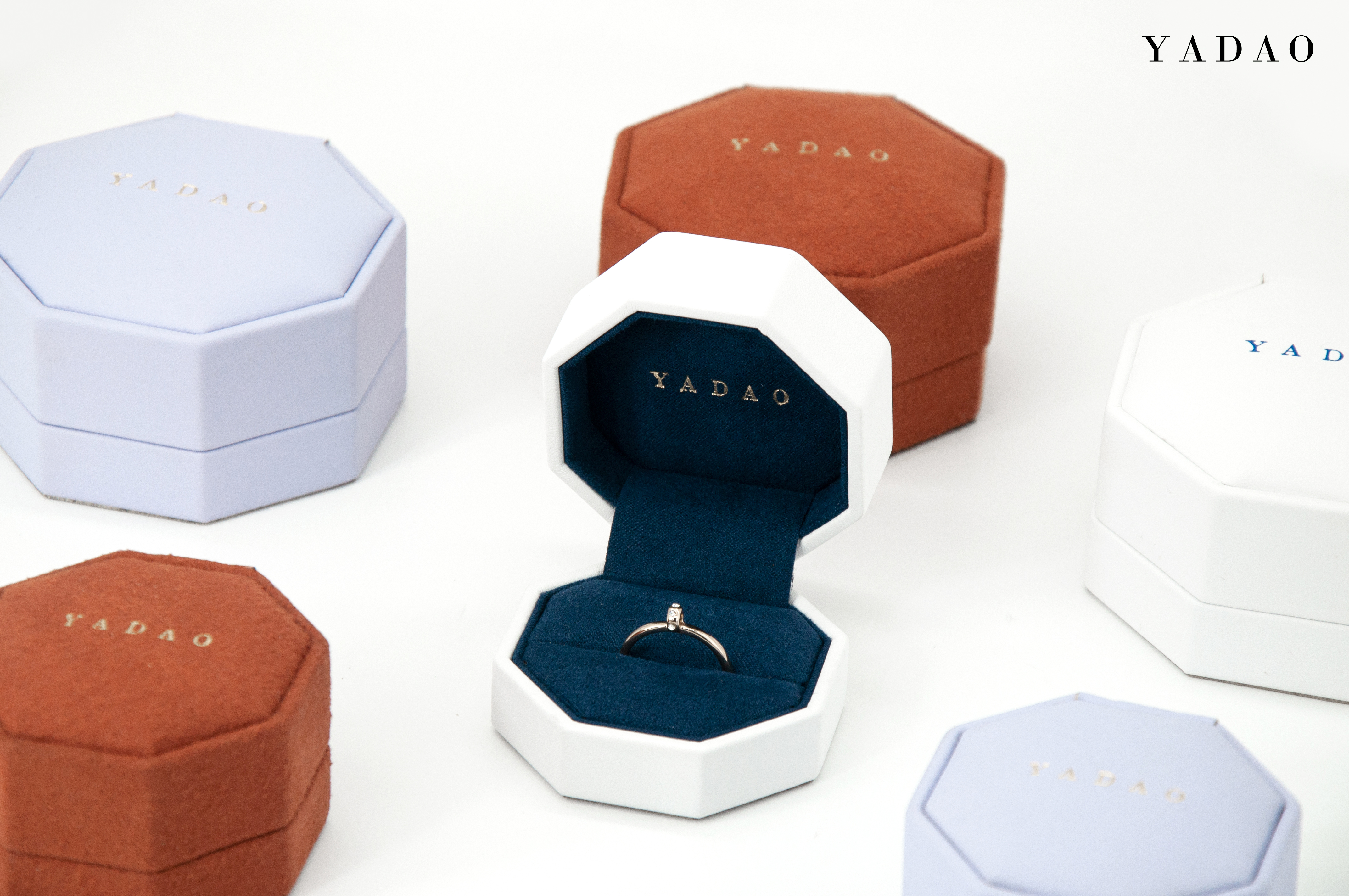 FANAI octagonal jewelry box with rose gold logo nice Jewelry box for diamonds
