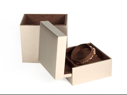 Classical Staggered Hinge Jewelry Ring&Bangle&Bracelet Box Wrapped In Paper  Supplier