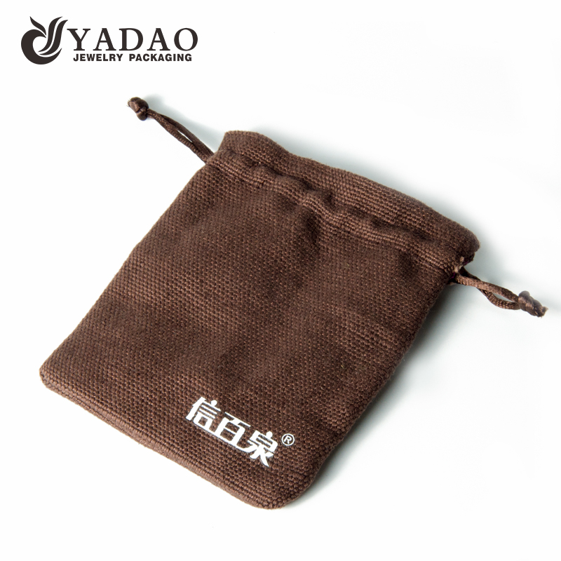 Linen pouch jewelry packaging bag with free customized logo color for jewelry gift packaging
