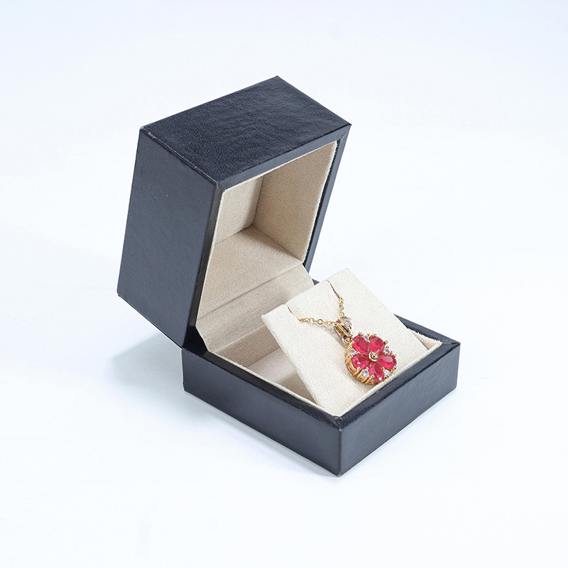 YADAO black leather necklace box ring earring bracelet box set with free custom logo color design