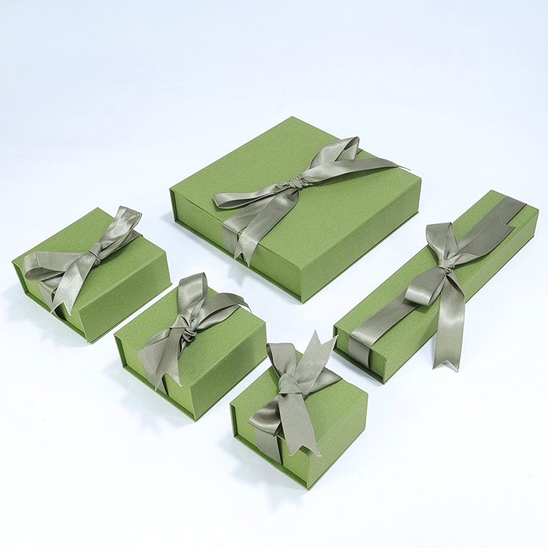 Jewelry Gift Box Ring Earrings Necklace Packaging Box with Ribbon