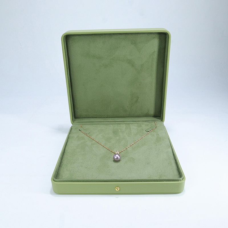 Factory wholesale Custom high-ed green leather big size box jewelry packging display box