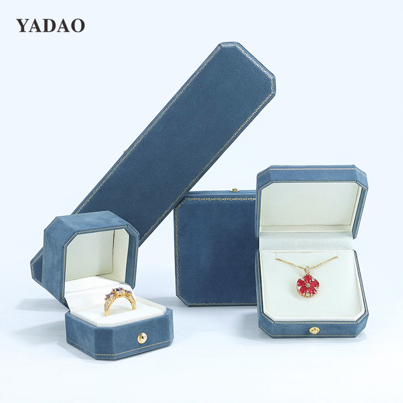Nice suede velvet material box for ring earring bangle bracelet packaging