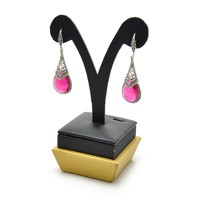Wholesale Earrings Display Stand Leather Jewelry Display Custom Logo for Jewelry Shop