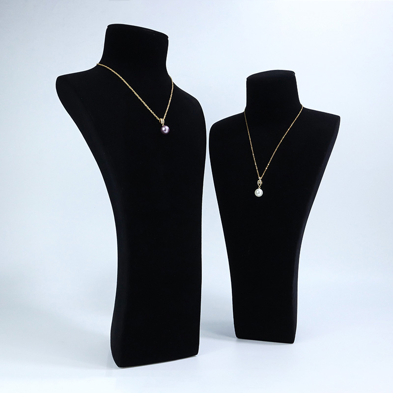 High Quality Velvet Pendant Necklace Stand Jewellery necklace Bust Display Custom Size Material