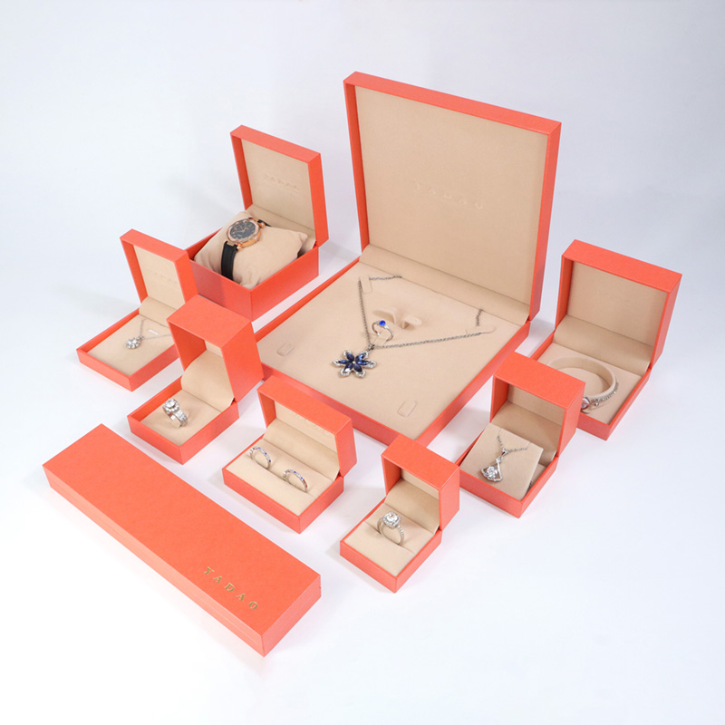 Wholesale Jewelry Box Custom Plastic Box Wrapped by Paper Custom Insert Pad Logo