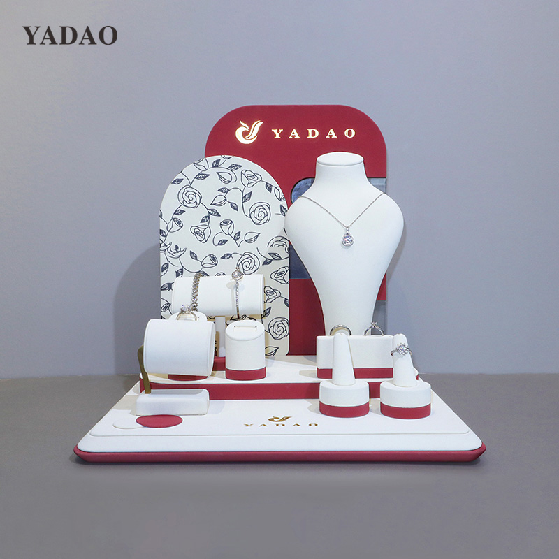 designer style new fashion printing jewelry studio boutique accessory flower printing pretty display set resin bust showroom props