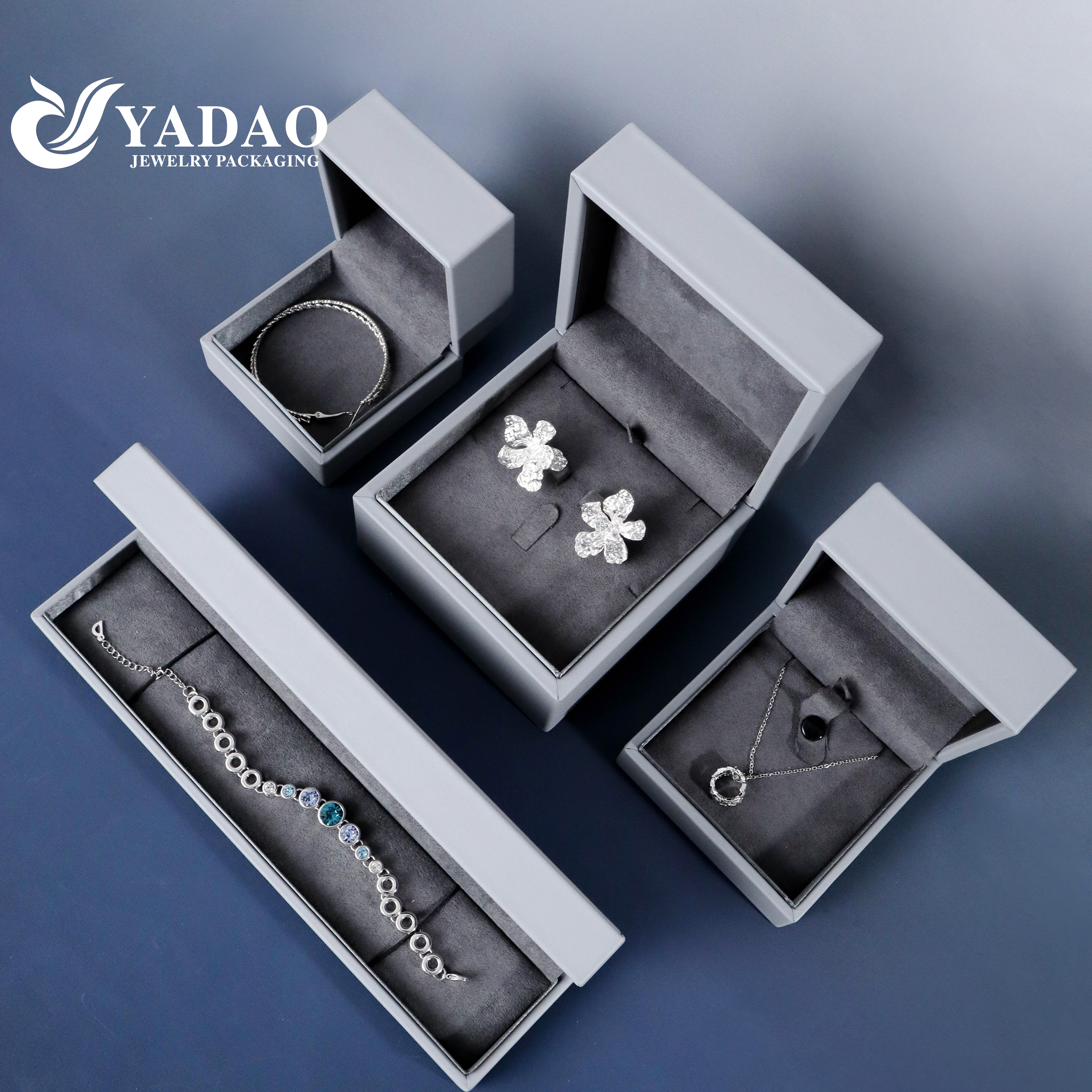 light grey style metal logo plate bespoke bangle gemstone jewellery packaging box