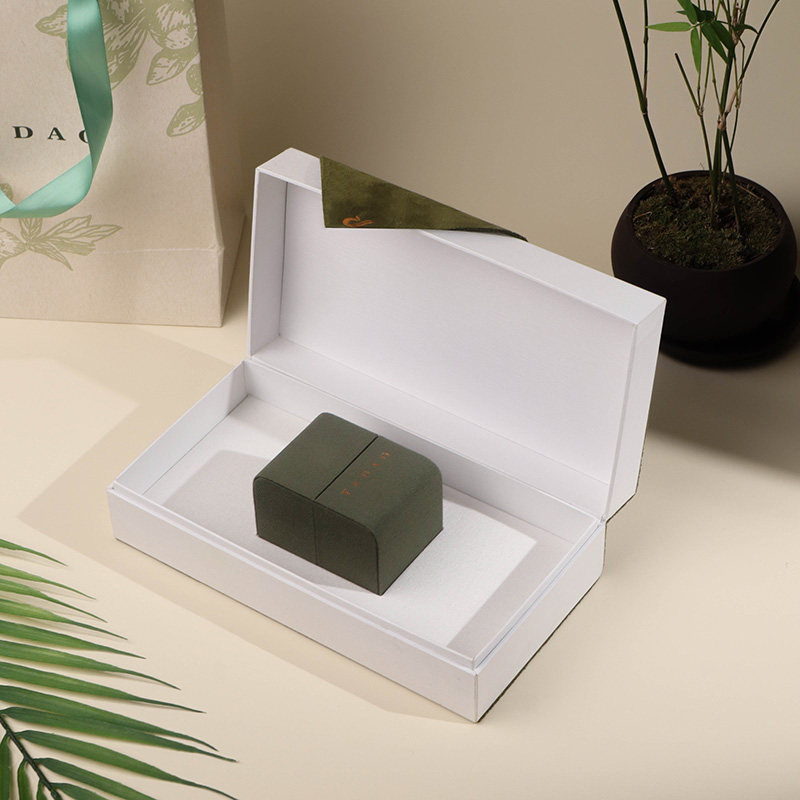 Caja de empaque de ring de joyería fresca de la serie verde ambientalmente amigable con el medio ambiente