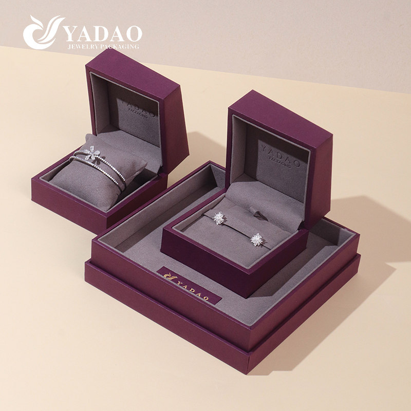 πολυτελές νέο λανσάρισμα μωβ στυλ πολυλειτουργικό διαμαντένιο κουτί συσκευασίας κοσμημάτων