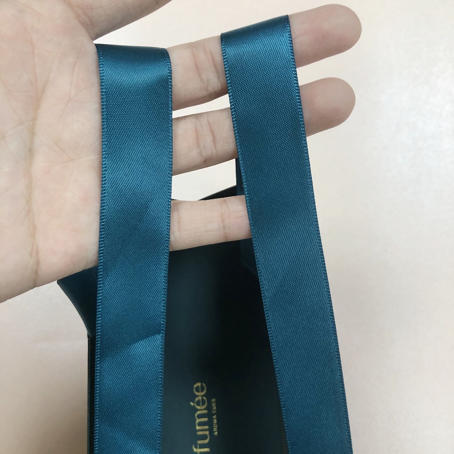 Yadao green printing paper bag with ribbon handle