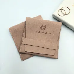 China Yadao peach pink flap lid microfiber jewelry pouch manufacturer