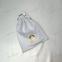 China Gray elastic fabric finished pouch with drawstring manufacturer