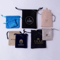 Čína Zakázkové plátěné tašky na šperky Yaodao se stahovací šňůrkou s logem připravené k odeslání výrobce