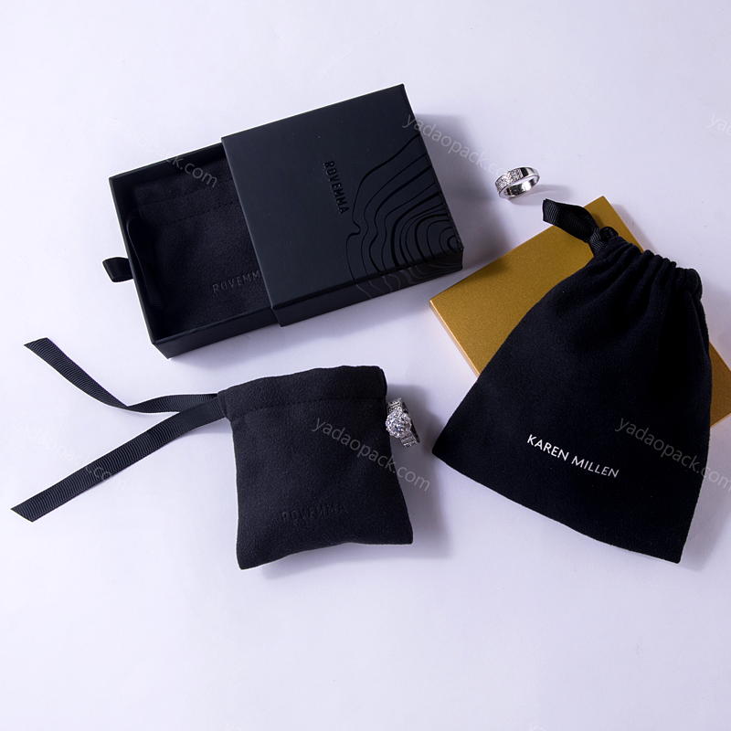 Black micrfiber envelope pouch with string - COPY - e7on4i