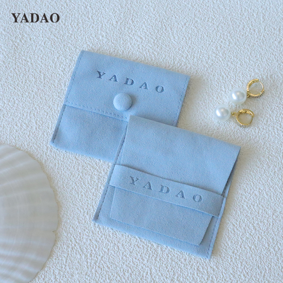 baby blue color microfiber pouch for jewels