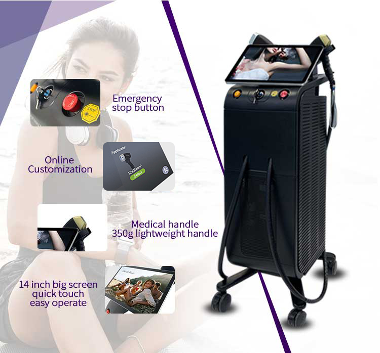 Permanently Hair Removal Ice Machine Price 808nm 755nm 1064nm Permanent 808 Diode Hair Removal Laser