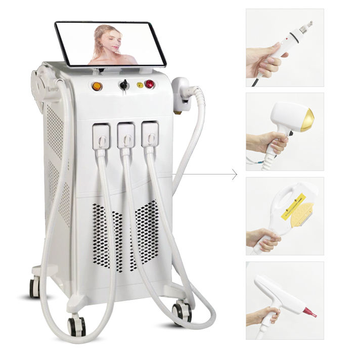 4 in 1 Multifunctional diode laser hair removal elight ipl hair removal nd yag tatoo removal machine with rf
